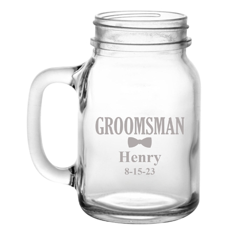 Bridal Party Mason Jar - Groomsman