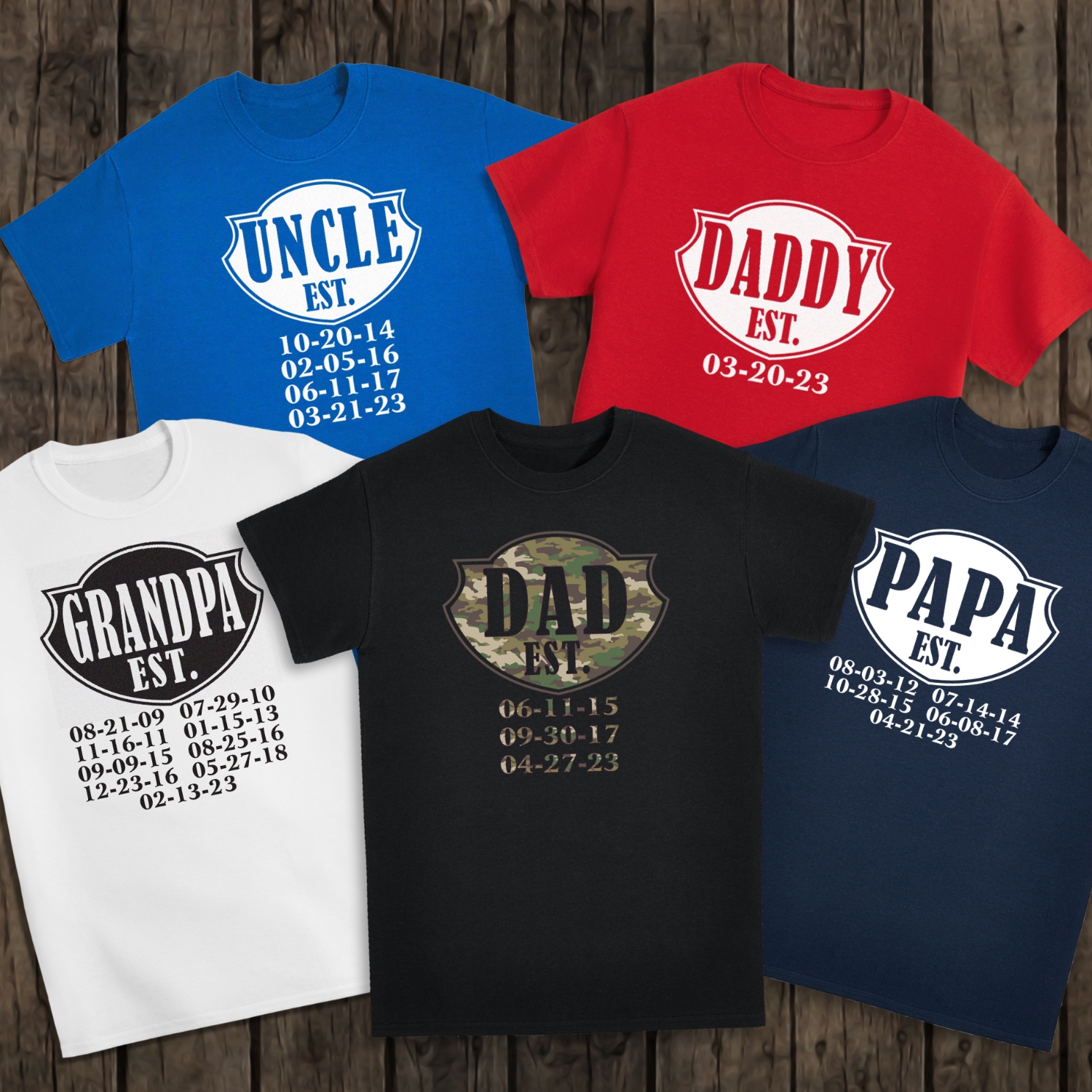 Wander Prints Daddy Bear Always There for His Cubs - Birthday, Loving Gift for Dad, Father, Grandpa, Grandfather, Daughters, Sons - Personalized Custom T Shirt T-Sh