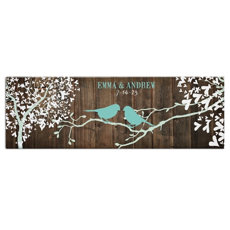 Sweet Lovebirds Canvas-Unframed-6x18