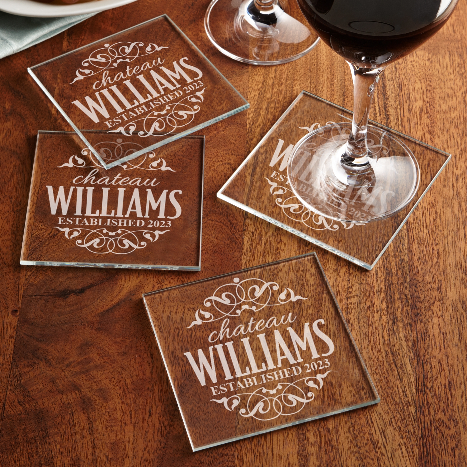 Decorative Label Glass Coasters