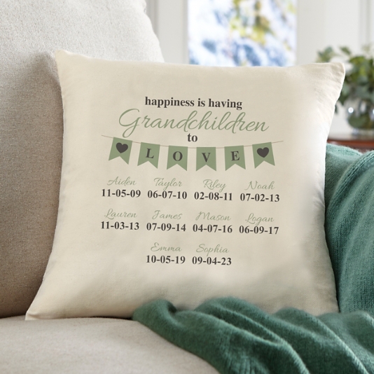 Personalized A Grandparents Love Throw Pillow- Personal Creations Customized Throw Pillows & Cases Home Décor Gifts