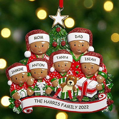 Family Opening Presents Ornament