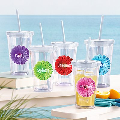Floral Personalized Travel Tumbler