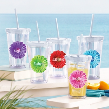 Floral Personalized Travel Tumbler