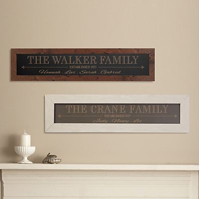 The Whole Family Framed Wood Sign