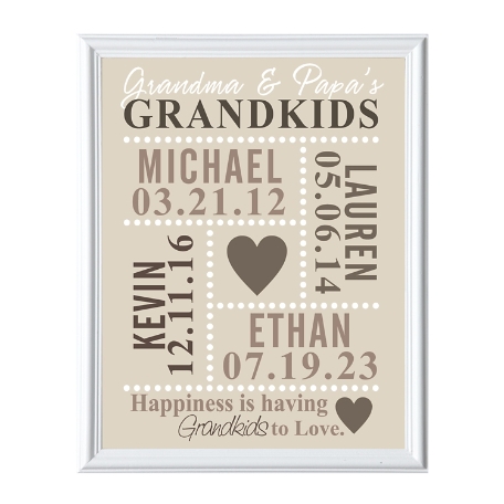 Our Grandkids Framed Print - 11x14 White Frame