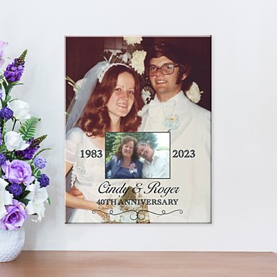 Then & Now Anniversary Personalized Photo Canvas