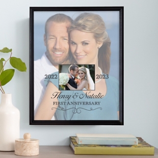 Then & Now Photo Anniversary Canvas