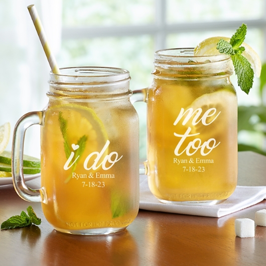 I Do, Me Too Mason Jars Set of 2 Personal Creations