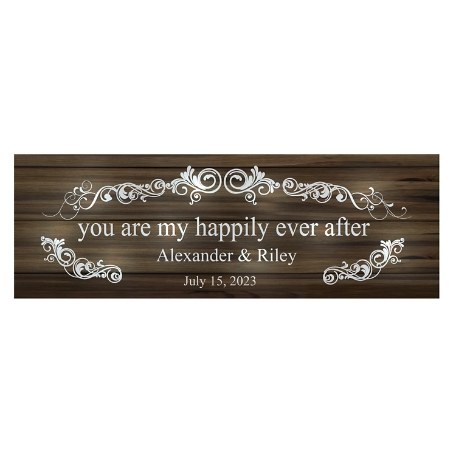 TwinkleBright® LED You Are My Happily Ever After Canvas - Brown