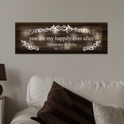 TwinkleBright® LED Our Happily Ever After Personalized Canvas
