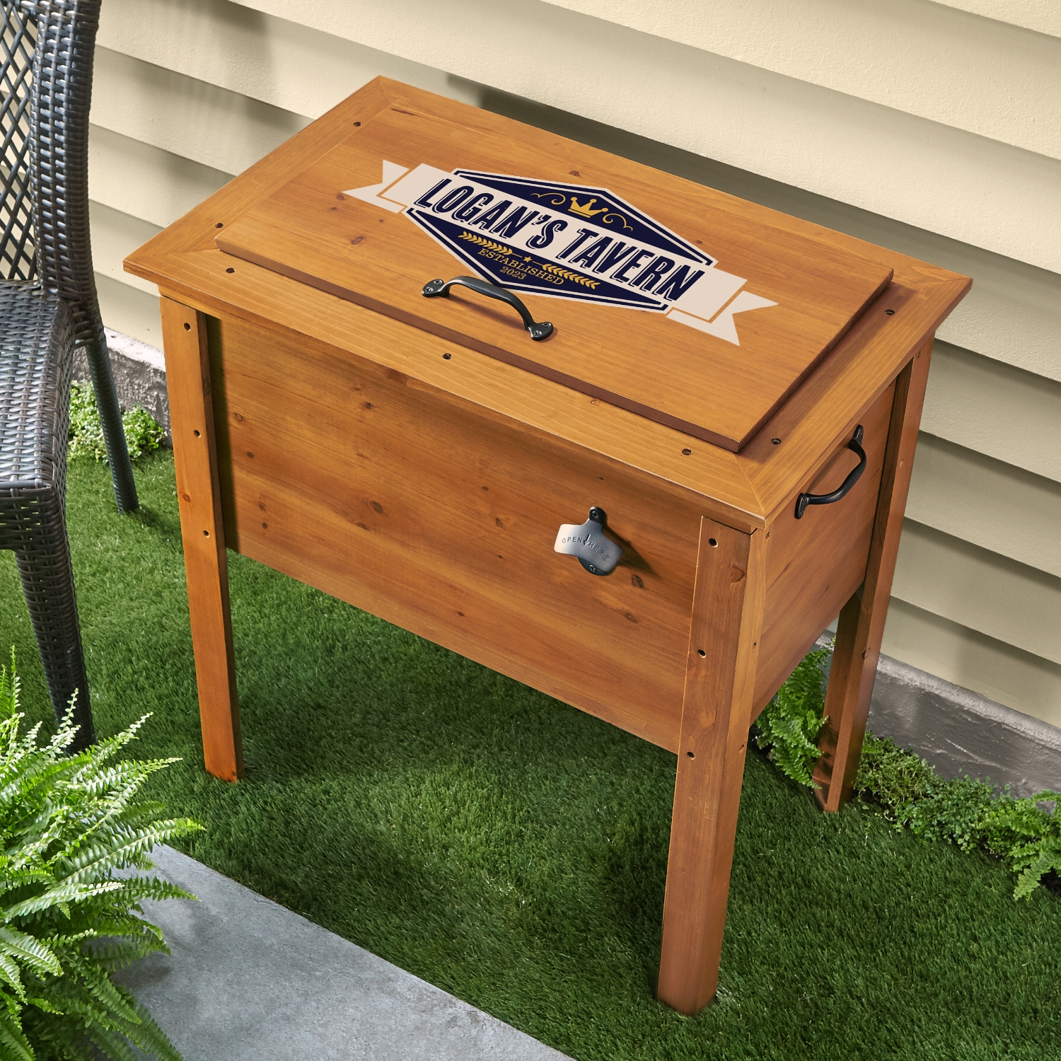 Outdoor Wooden Beverage Cooler