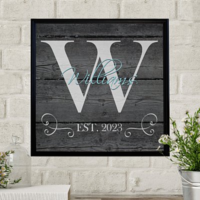 Family Initial & Name Canvas