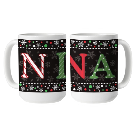 Festive Name Mug-15 oz - Dark