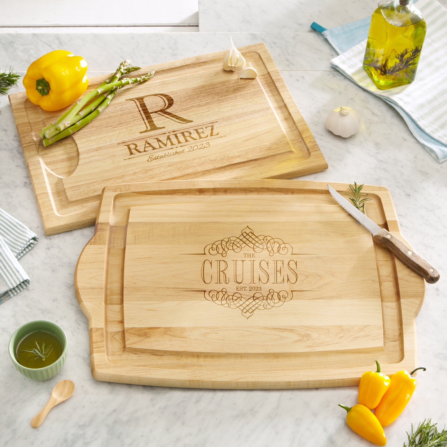 Decorative Name Maple Wood Cutting Board