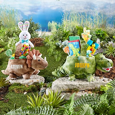 Prehistoric Pals Personalized Plush Easter Basket