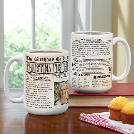 Birthday News Photo Mug - 15oz