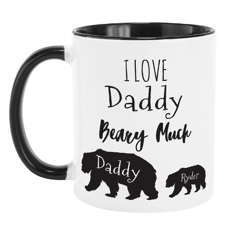 Love You Beary Much 11 oz Black Handle Mug - 1 Cub