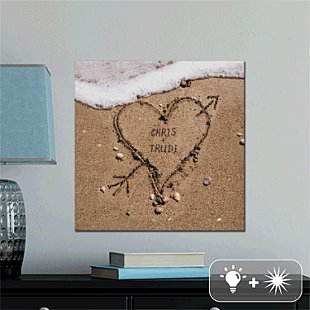 TwinkleBright® LED Heart in Sand Canvas