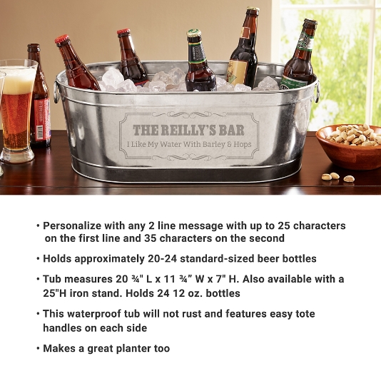 Party Bucket / Brew Tub w/ Molded Handles - Item #PB120 -   Custom Printed Promotional Products