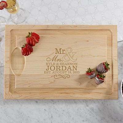 Delighted Duo Maple Wood Personalized Cutting Board