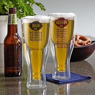 Established Bottoms Up Beer Glass
