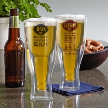Established Bottoms Up Beer Glass