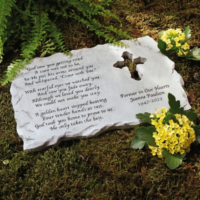 Cross Personalized Remembrance Stone
