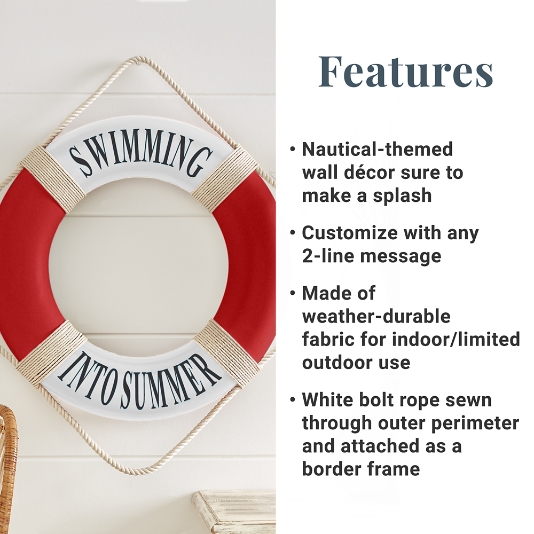 Home Decor Summer Nautical Theme Lifebuoy Outdoor Wall Ornaments Decorations  