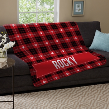 Plaid Plush Pet Blanket