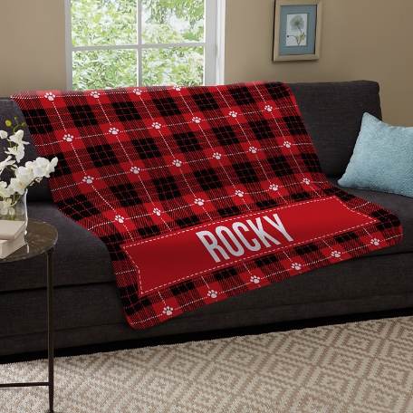 Plaid Plush Pet Blanket