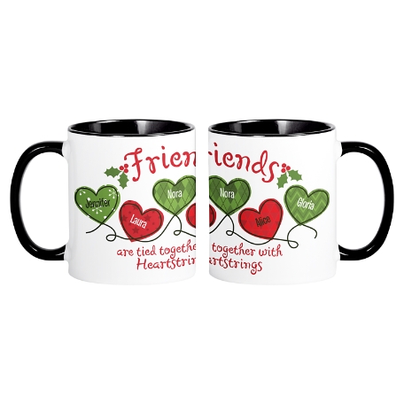 Holiday Heartstrings Mug - 11oz - Black Handle - Friends