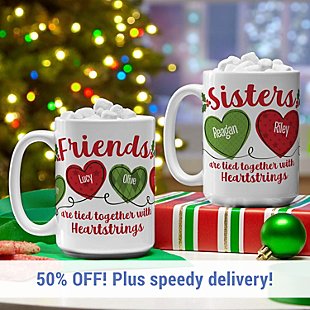 Christmas Sisters & Friends Heartstrings Mug