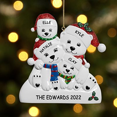 Playful Polar Bear Family Ornament