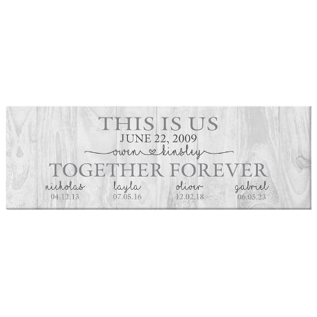 Family Timeline Canvas - White 6x18-Unframed