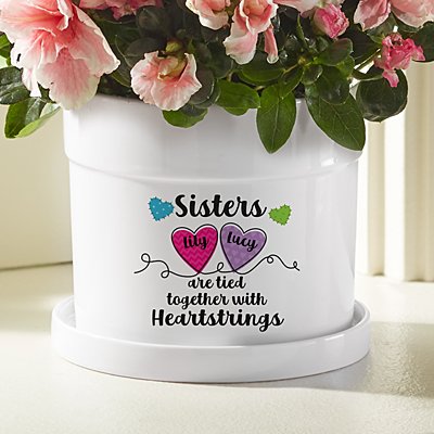 Sisters and Friends Heartstrings Personalized Blooming Pot