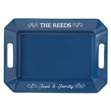Stoneware Entertaining Platter-Family Name-Navy Blue