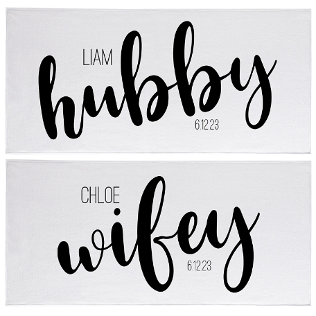 Better Half Beach Towel Set - Hubby/Wifey
