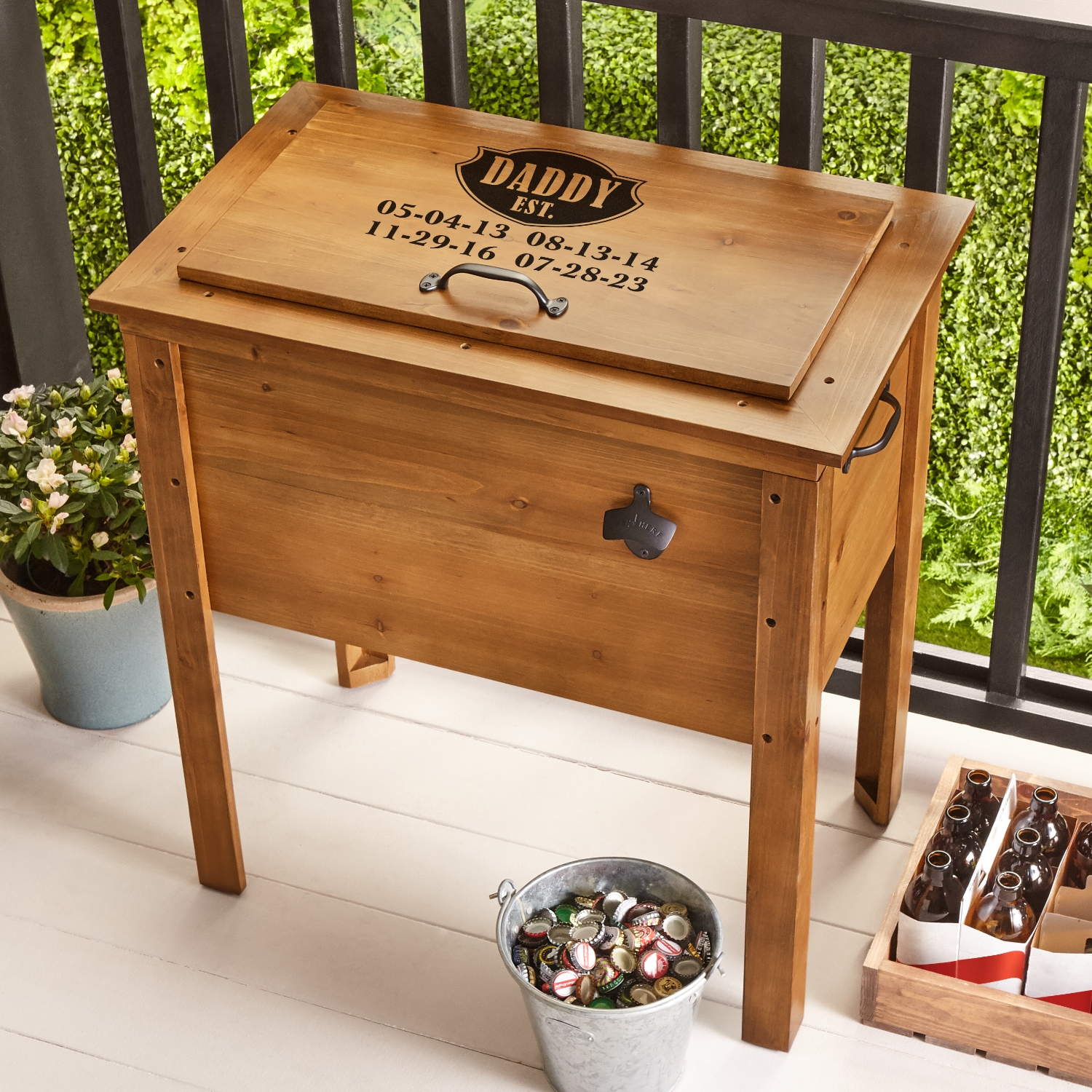 Established Outdoor Wooden Cooler