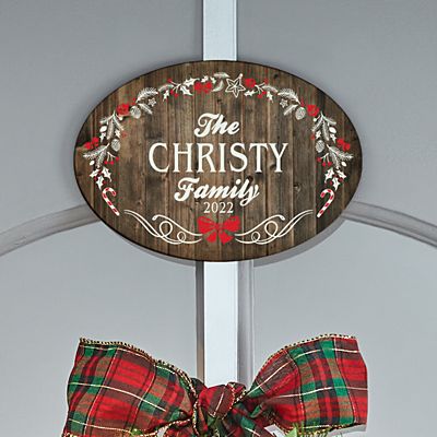 Rustic Christmas Wreath Holder with Plaque