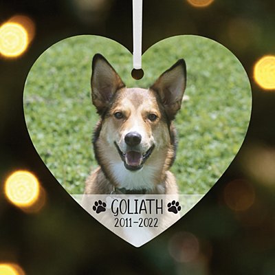 Pet Memorial Photo Heart Ornament