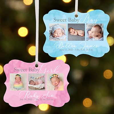 Sweet Baby Photo Scroll Ornament