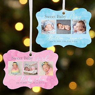 Sweet Baby Photo Scroll Ornament