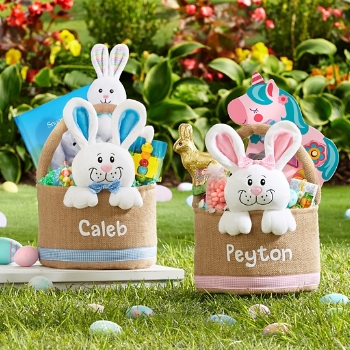 Bunny In A Basket Personalized Easter Egg Hunt Basket