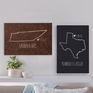 Our Home State Leather Wall Art