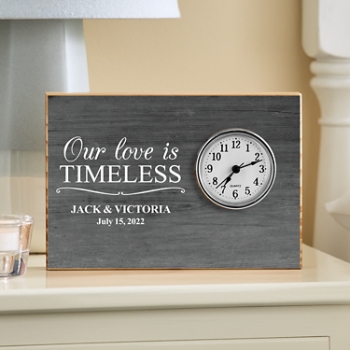 Love Is Timeless Wood Clock