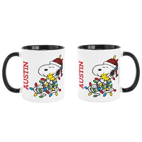 PEANUTS® Lots of Lights Mug-11oz Black Handle