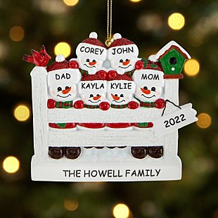 Sparkling Snowman Family Ornament