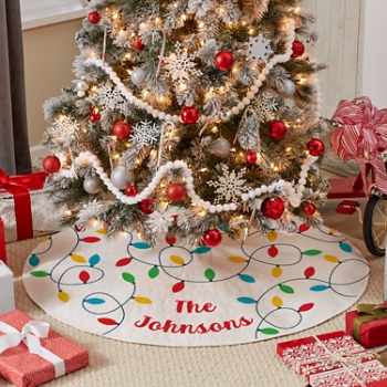 Christmas Lights Quilted Tree Skirt