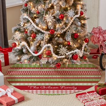 Festive Argyle Tree Skirt